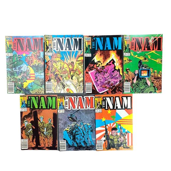 Marvel 'The Nam Comic Book Lot of 7 Jan 1986 - June 1987 Vintage Comic Book Lot - Picture 2 of 15